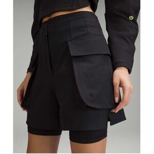 Lululemon Relaxed-Fit Super-High-Rise Cargo Short 4" W7CNRS Size 8